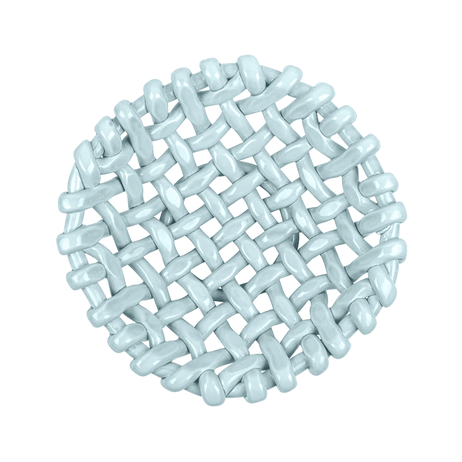 Sky Blue Basketweave Bowl