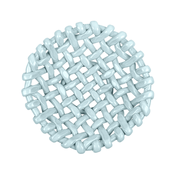 Sky Blue Basketweave Bowl