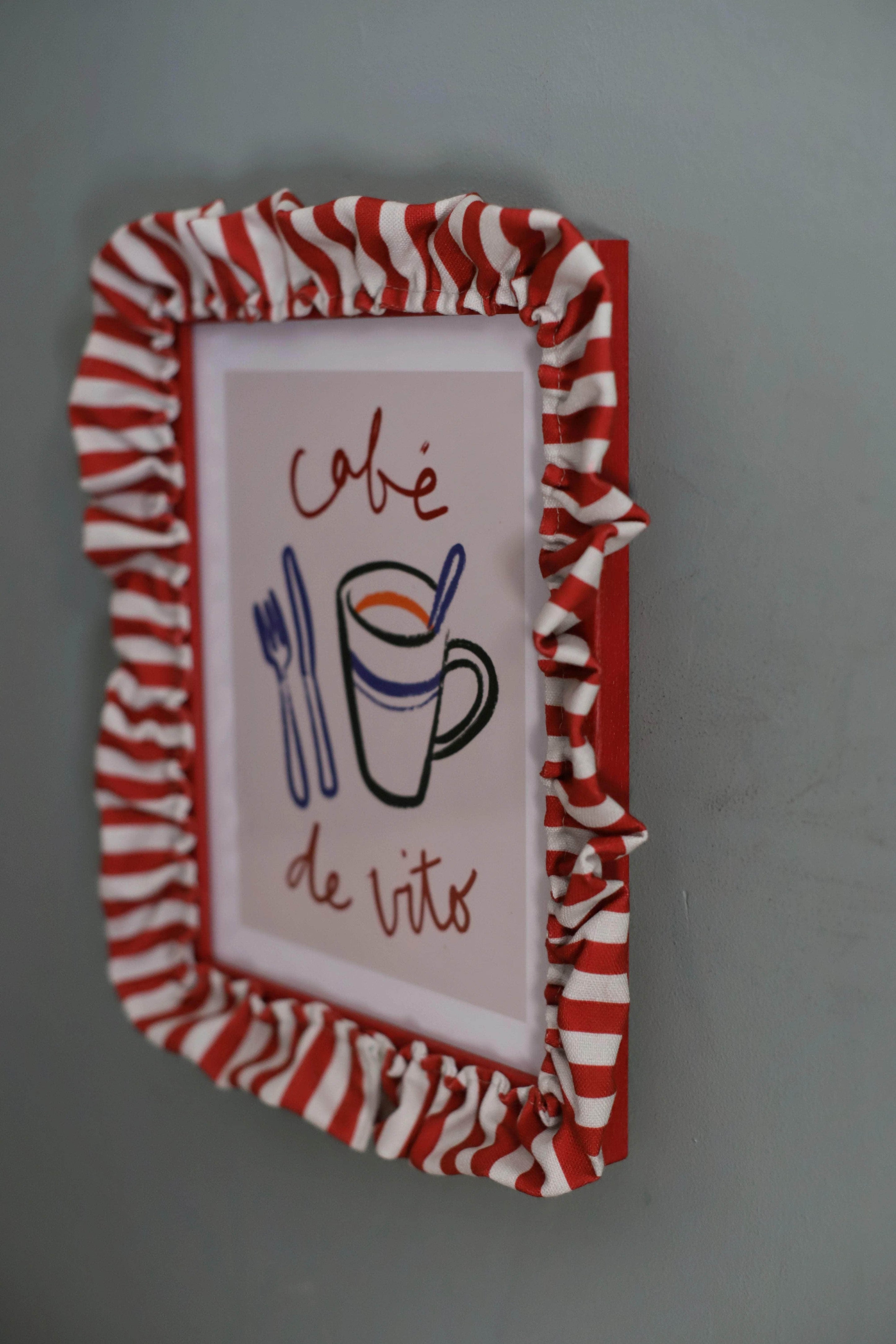 Cranberry Stripe Ruffle Frame | Maison Flâneur