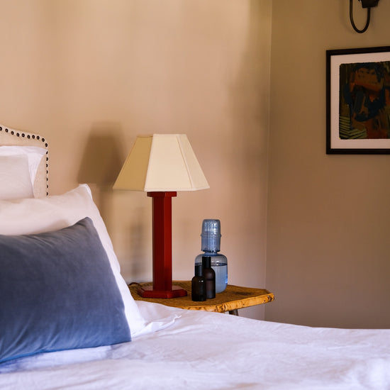 Hexagon Bedside Lamp - Ruby Red (US)