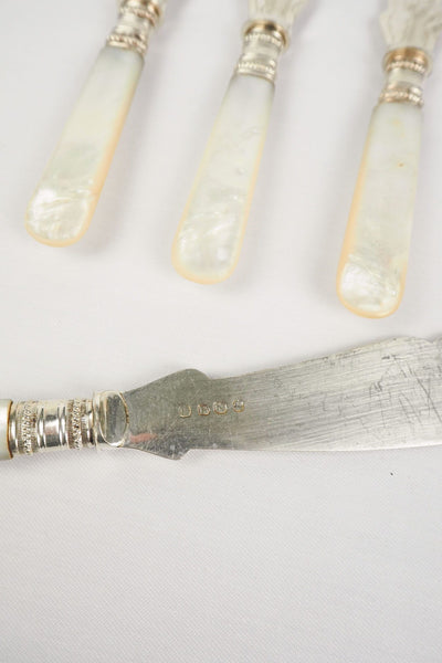 4 Antique Silver Plate Fish Knives