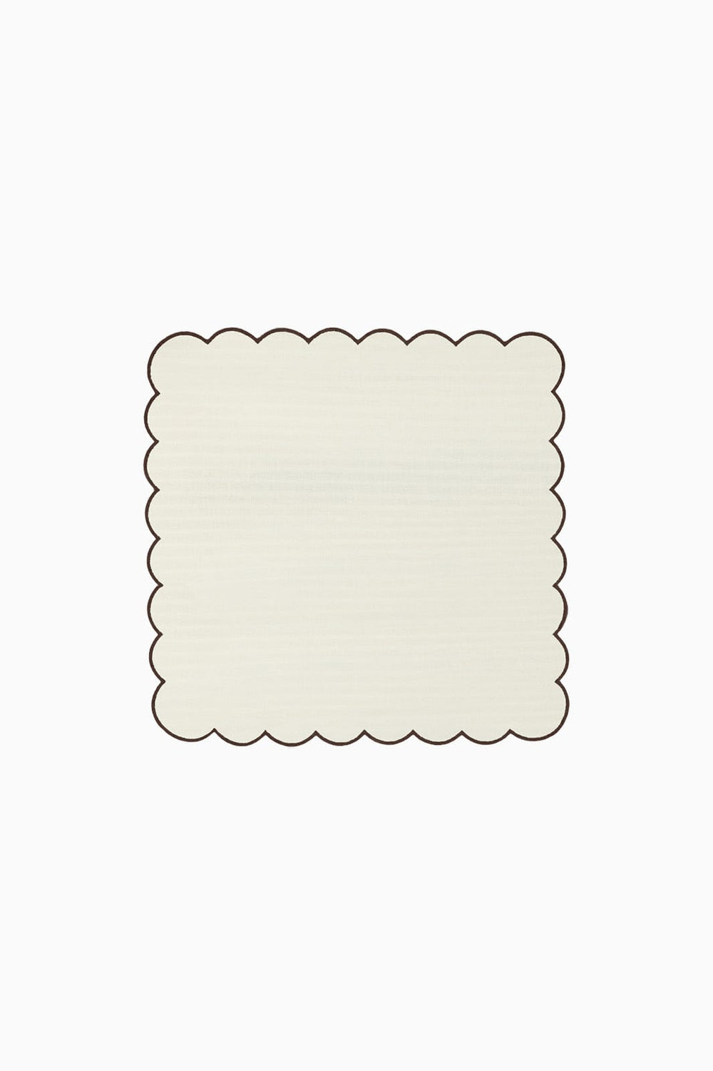 Zero-Waste Scalloped Linen Napkins off-White/Chocolate - Set of 2