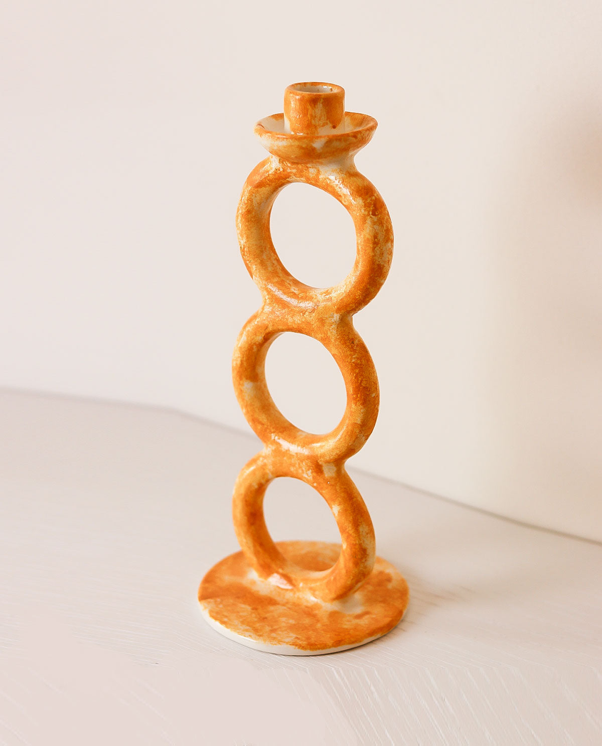 Handmade Ceramic Candlestick Yellow