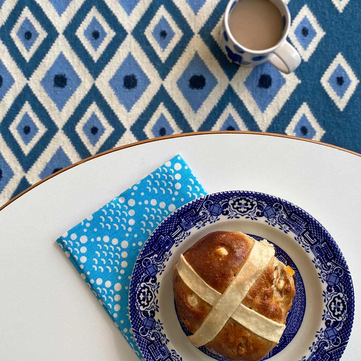 Blue Solid Fish Scale Napkins - Set of 2