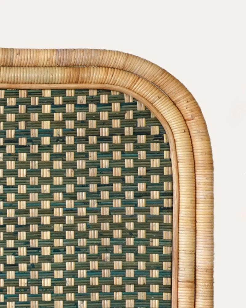 Super King Rattan Headboard - Green