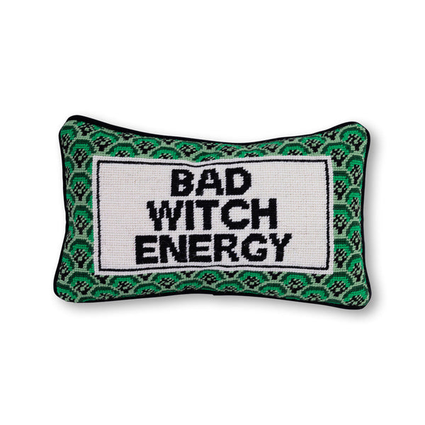 Bad Witch Energy Needlepoint Pillow-