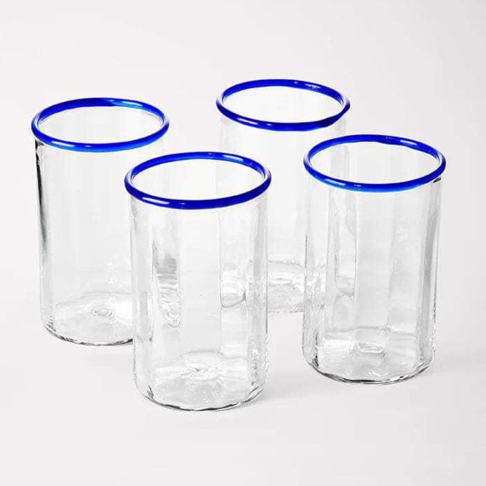 Peter Glass Blue Large - Set of Four