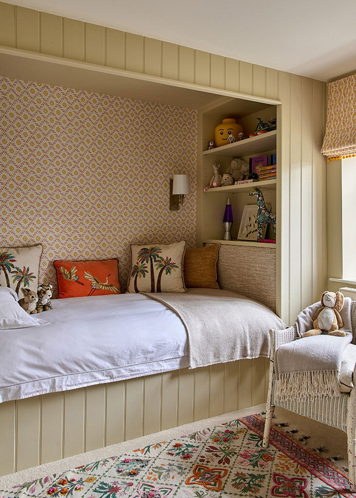 Folk Flower Wallpaper - Yellow / Terracotta