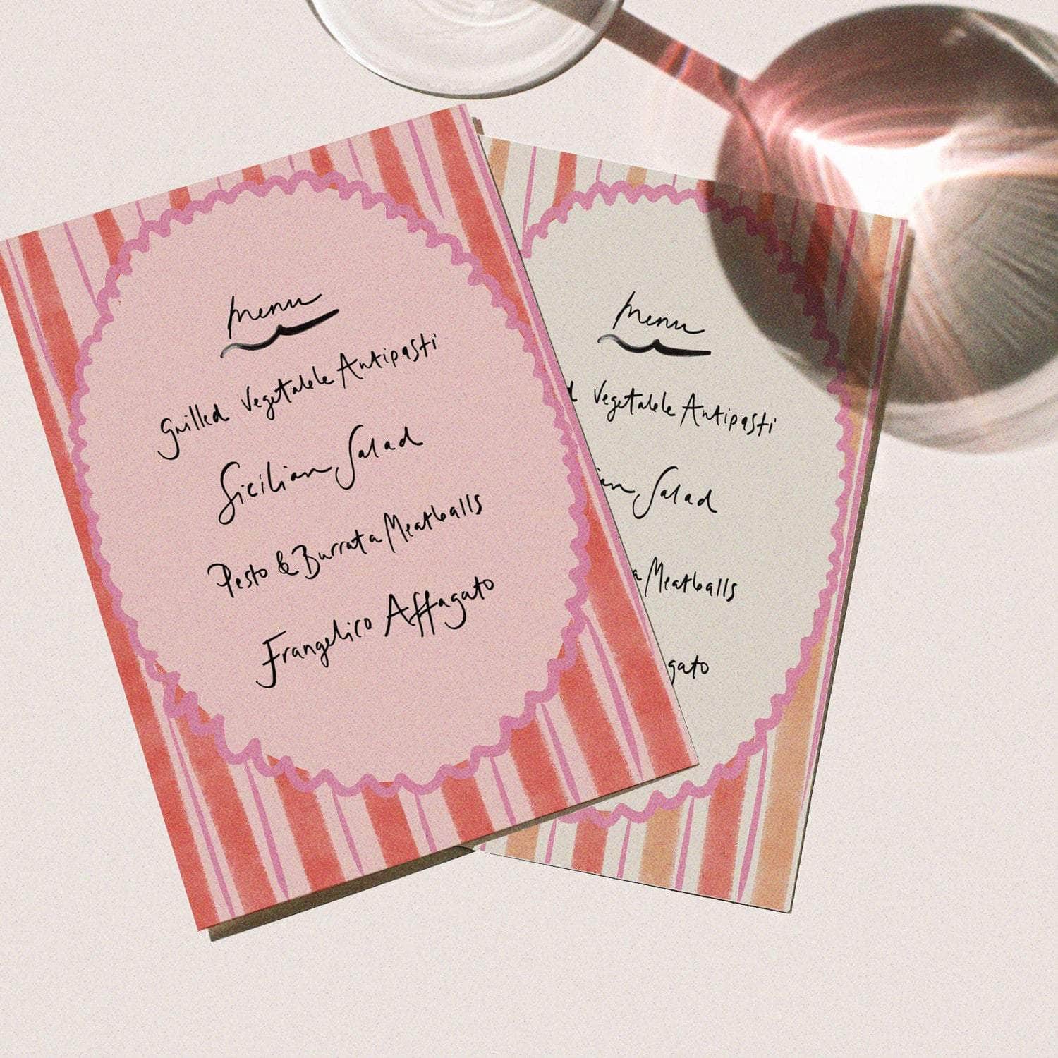 Abigail's Party Pastel Menu - Set of 10