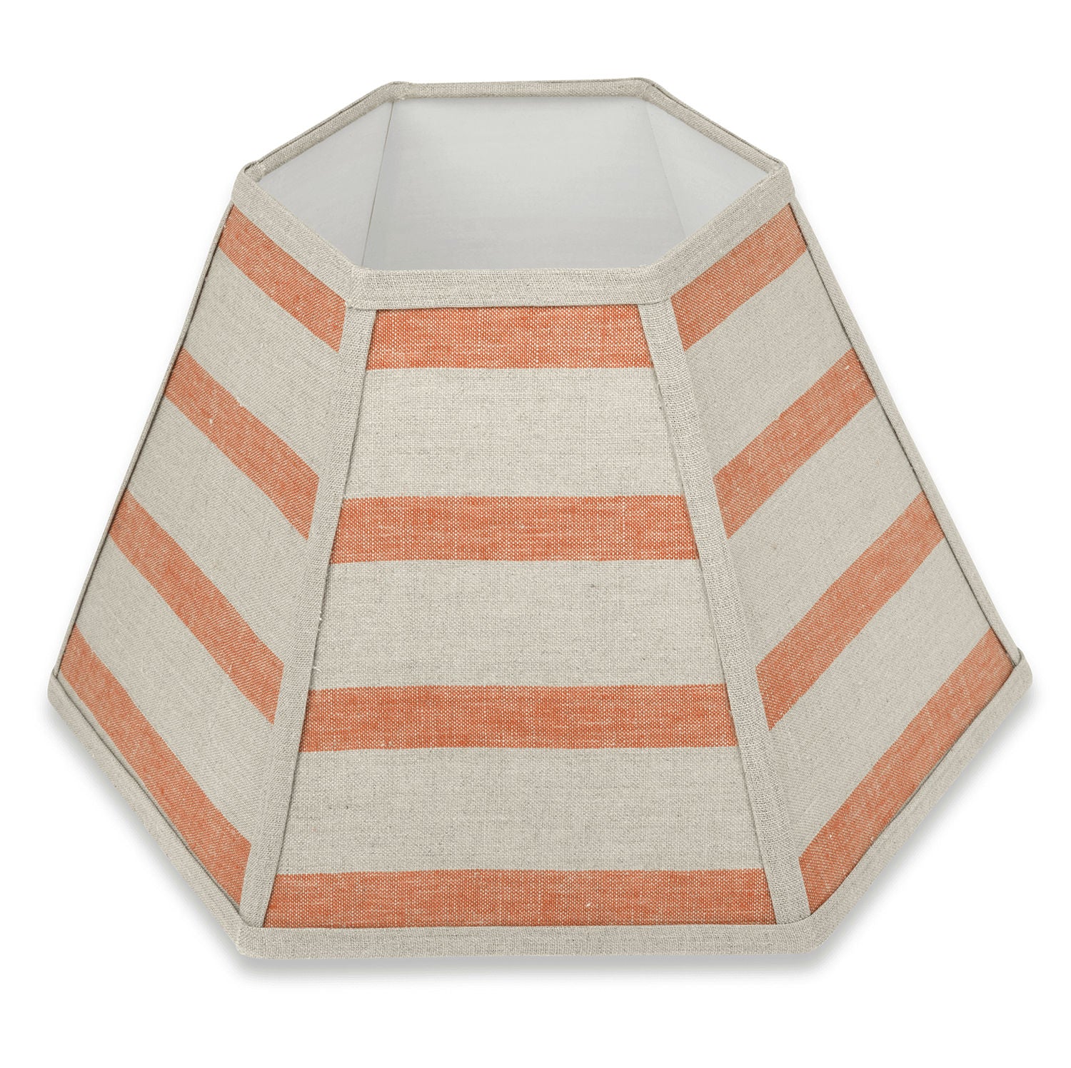 Made to Order Hexagonal Lampshade in Bold Stripe Linen