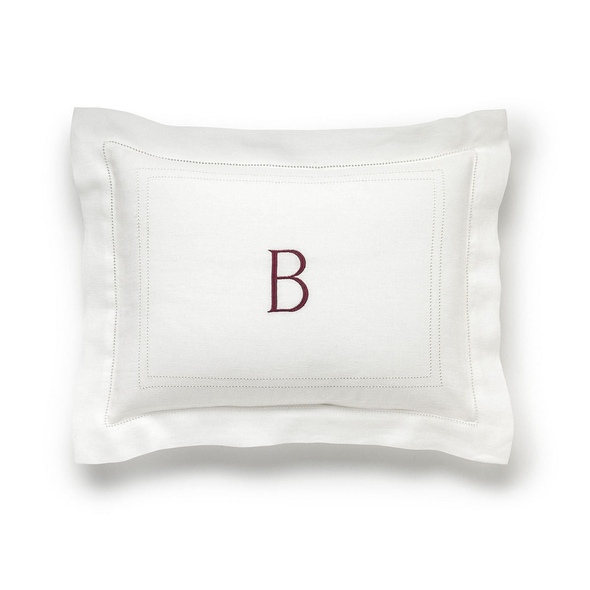 Personalised Boudoir Pillow with Hemstitch in Ivory White