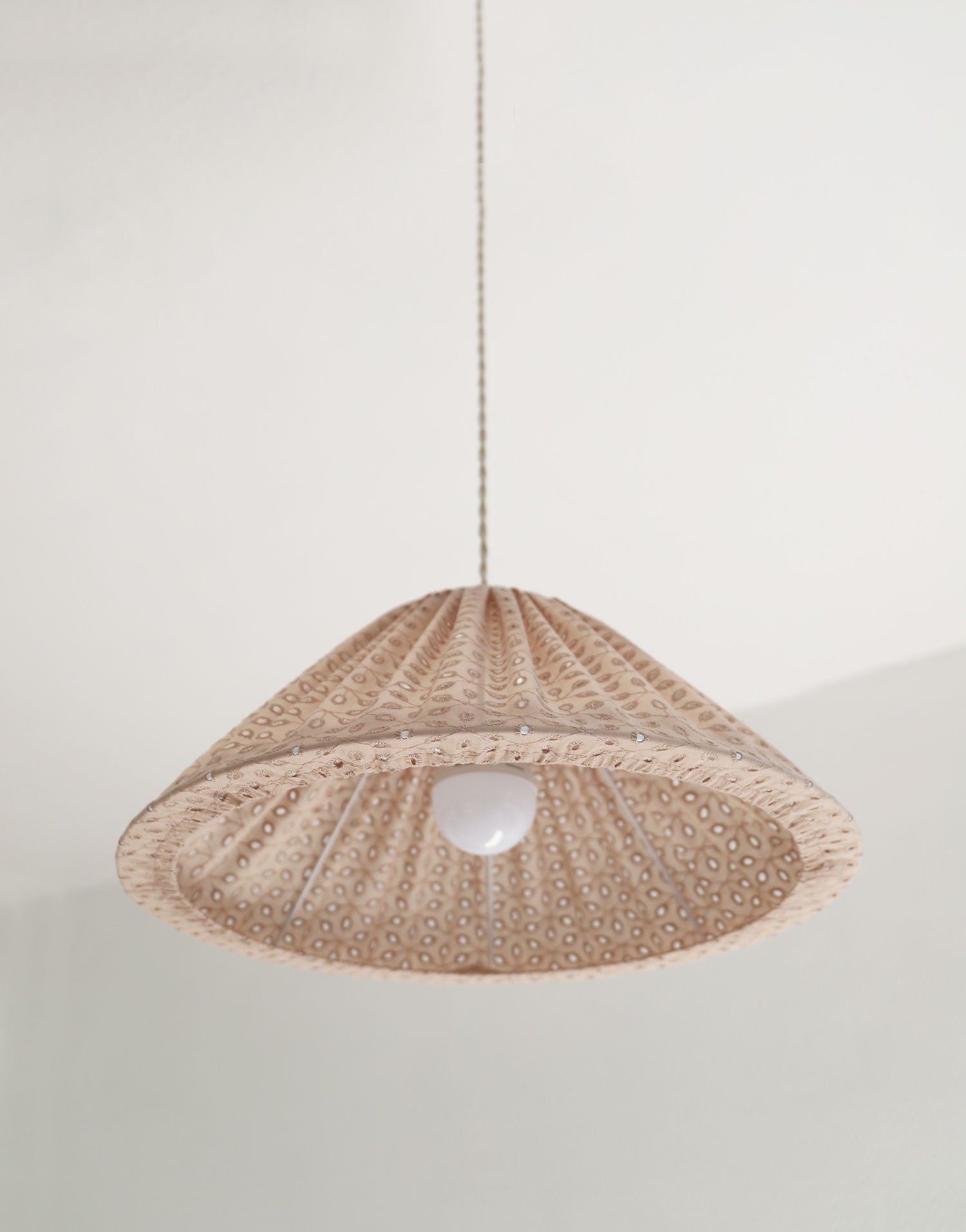 Conical Pendant Light Openwork Malala “Broderie Anglaise”