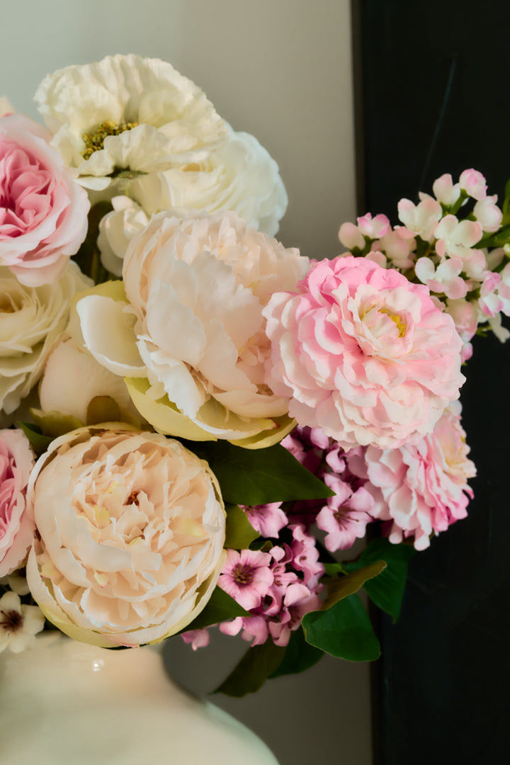 Daphne - Faux Flower Arrangement - Whites, Creams & Pinks