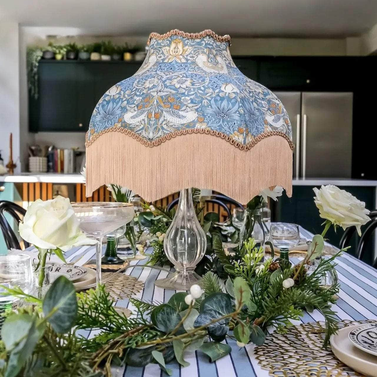 Strawberry Thief Lampshade- Blue
