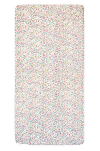 Fitted Sheet made with Liberty Fabric Betsy Blossom Pink
