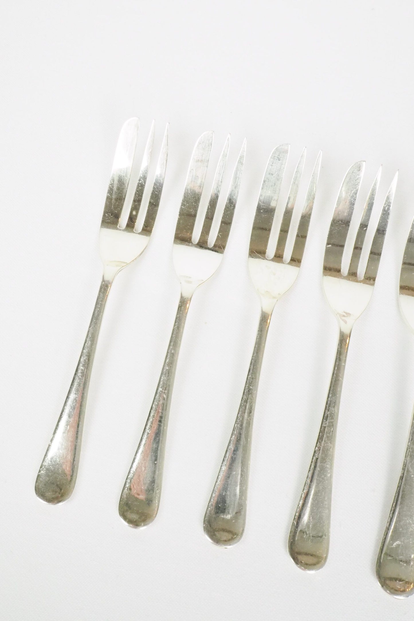6 Antique Silver Plate Cake Forks