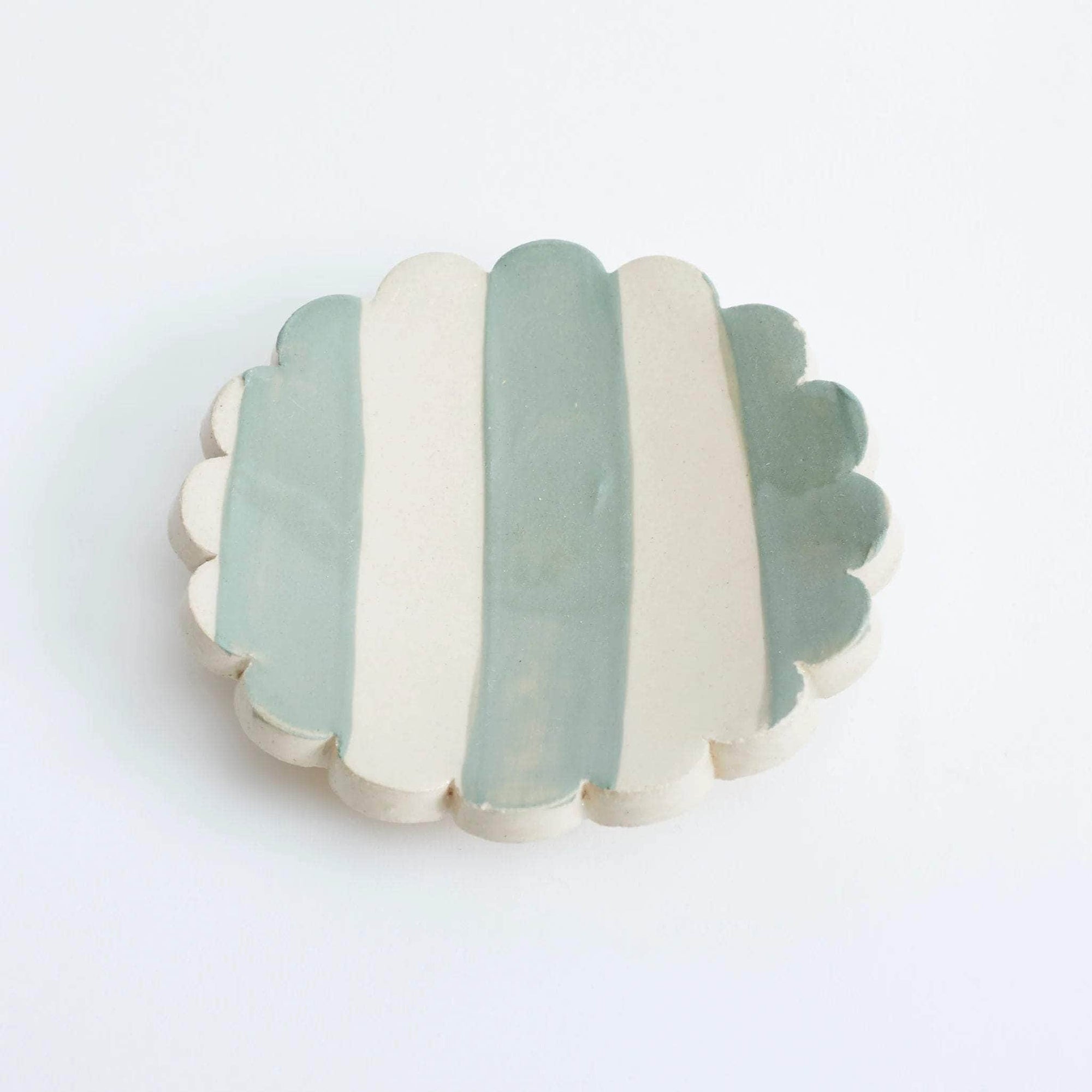 Duci Striped Trinket Dish Green