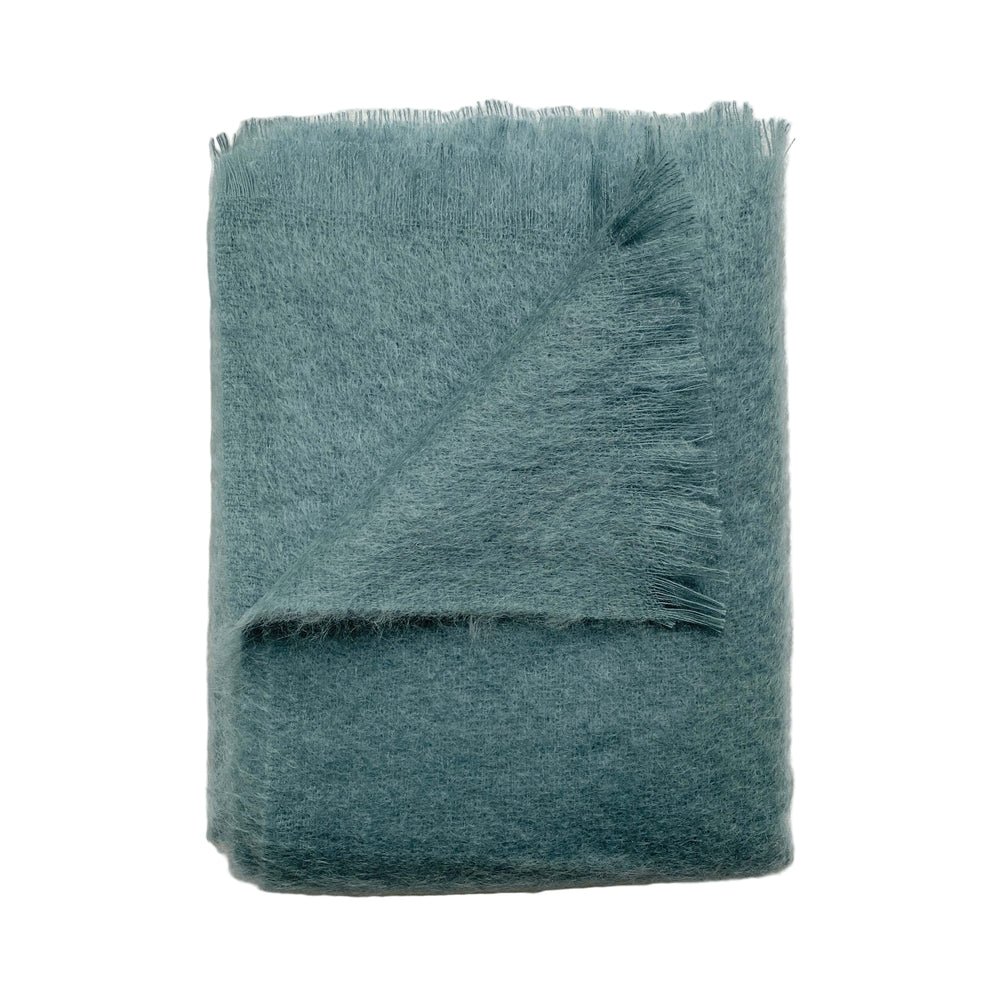 Albie Mohair Blanket Faded Teal