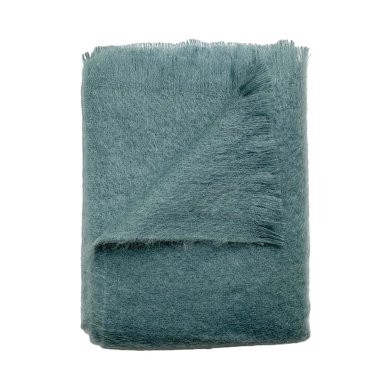 Albie Mohair Blanket Faded Teal