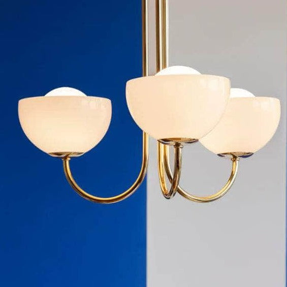 Brass 3 Light Dome Ceiling Light