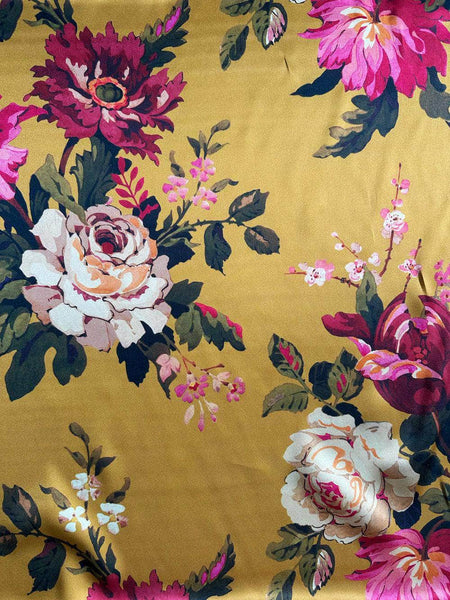 Silk Pillowcase Made With Liberty Fabric Stately Kristina Mustard Gold