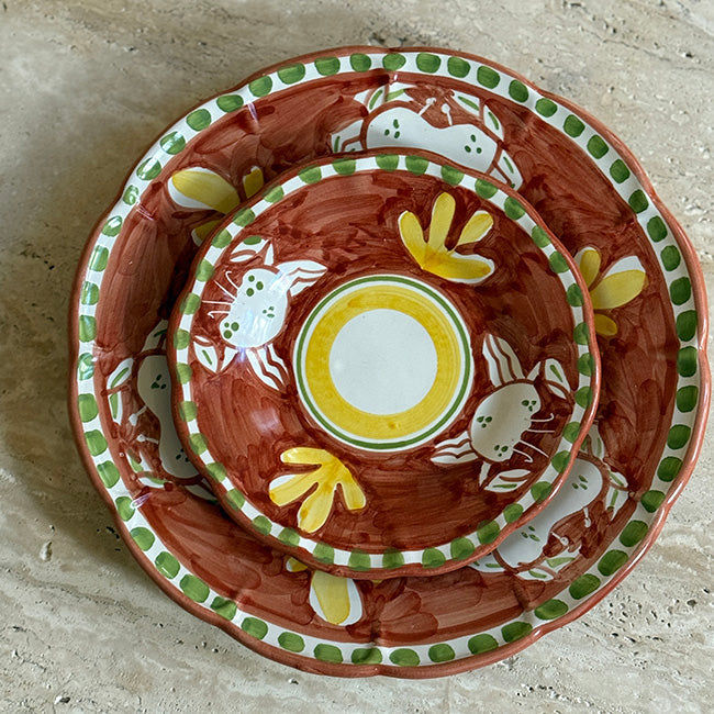 Amalfi Plate 25 cm Terracotta Crab