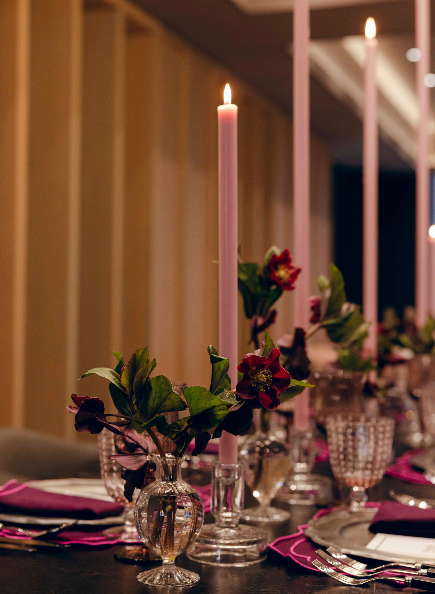 Dusty Lilac Tapered METRE Candle Pair