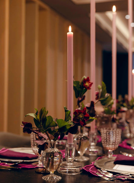 Dusty Lilac Tapered METRE Candle Pair