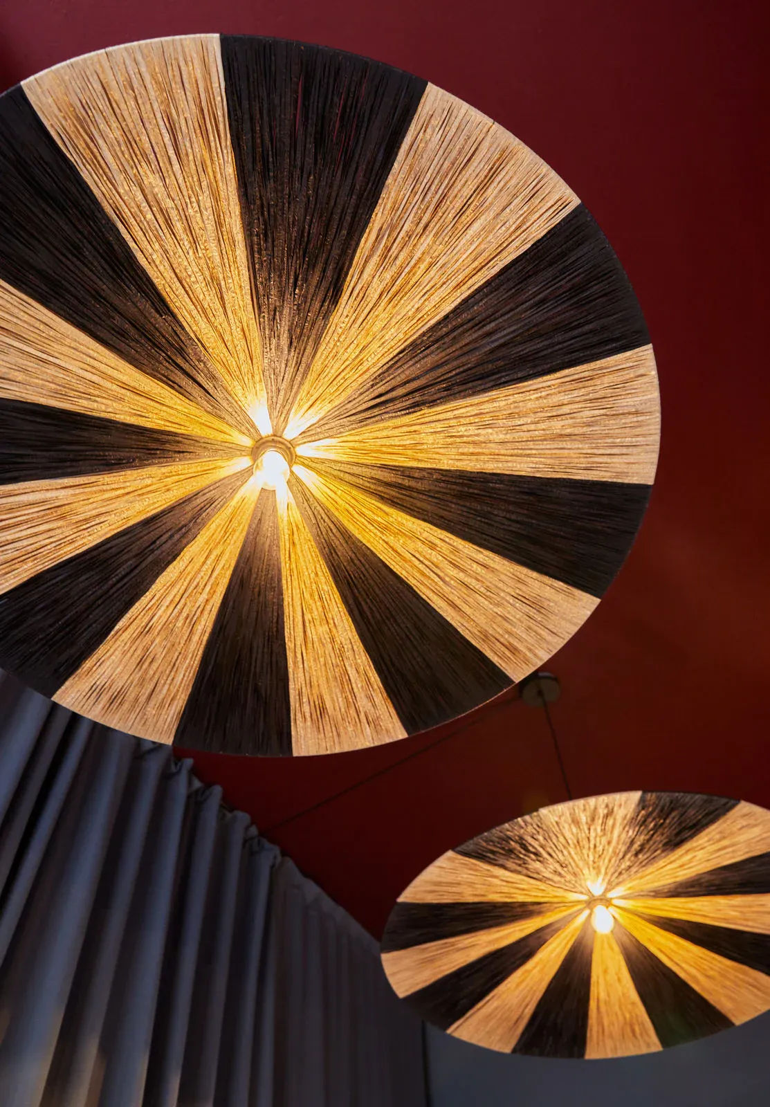 Parasol Ceiling Lamp - Black & Nature