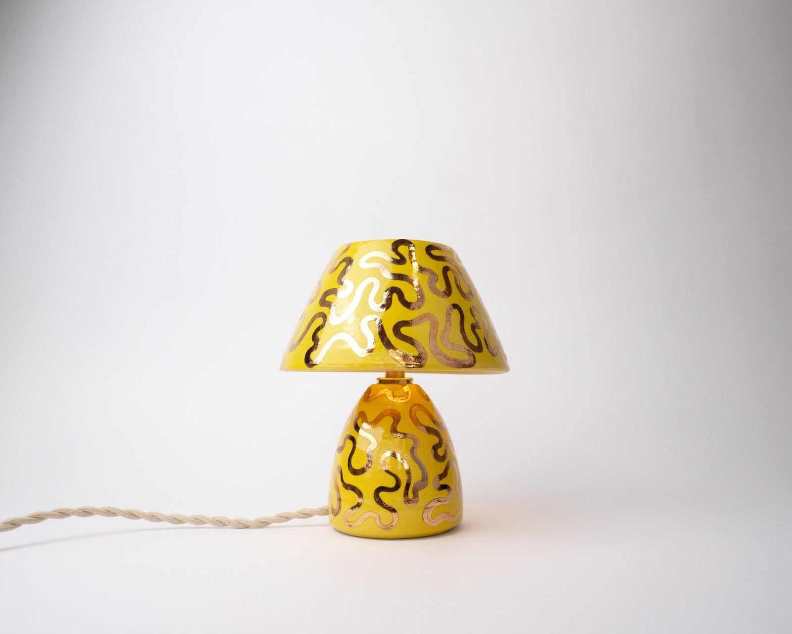 'Wiggle' Table Lamp - Yellow & Gold