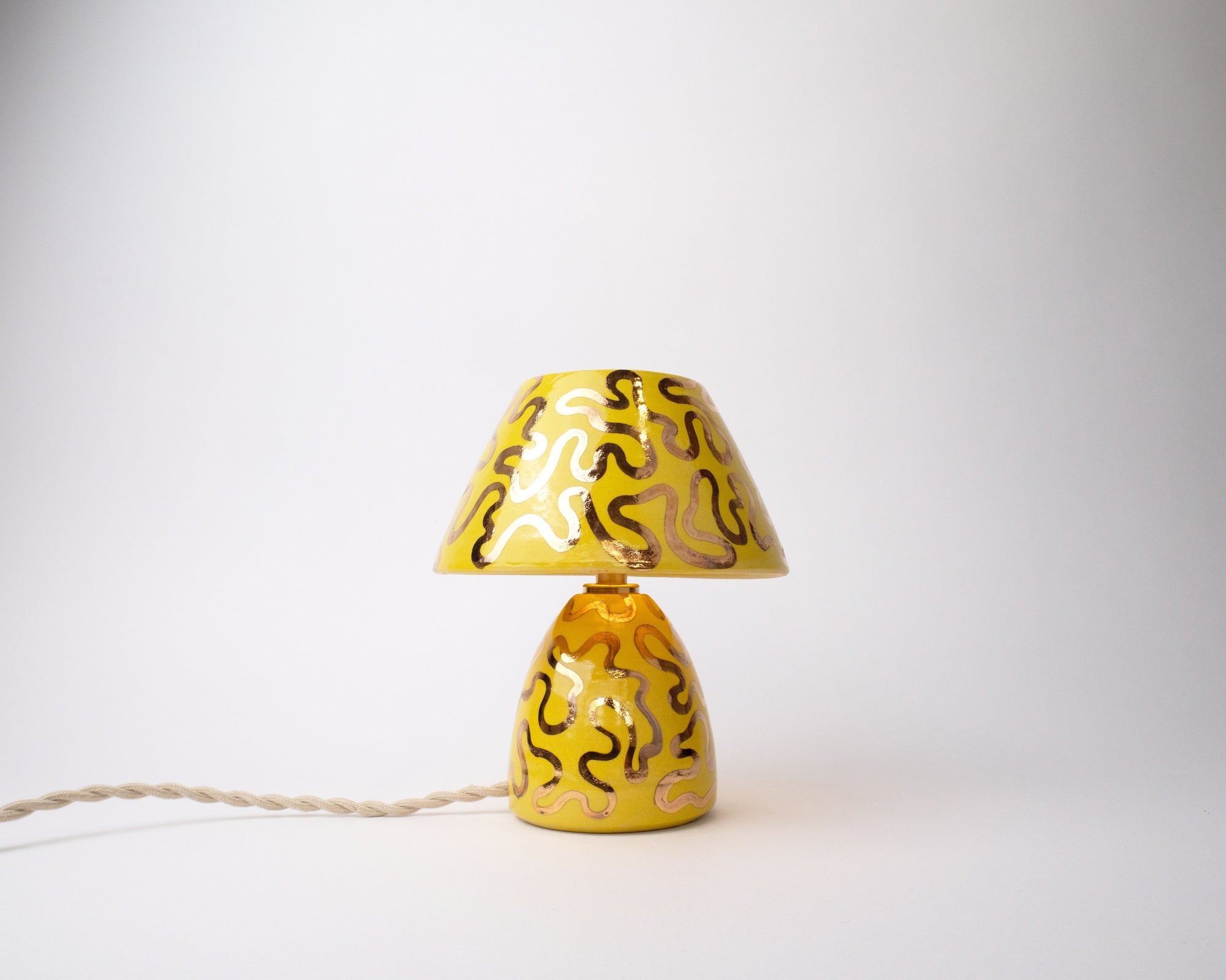 'Wiggle' Table Lamp - Yellow & Gold