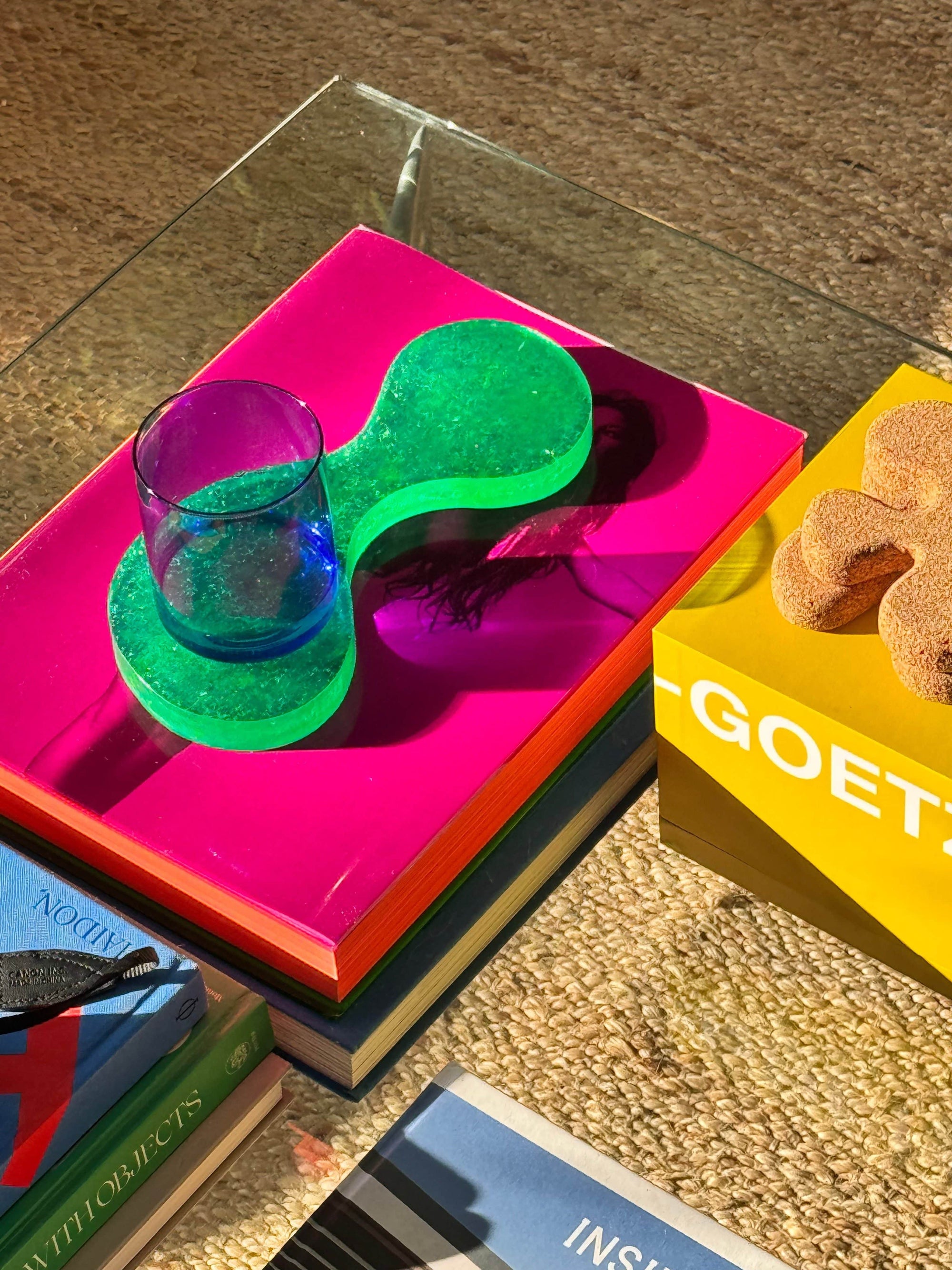 The 2 Drinks Coaster in Green Recycled Plastic