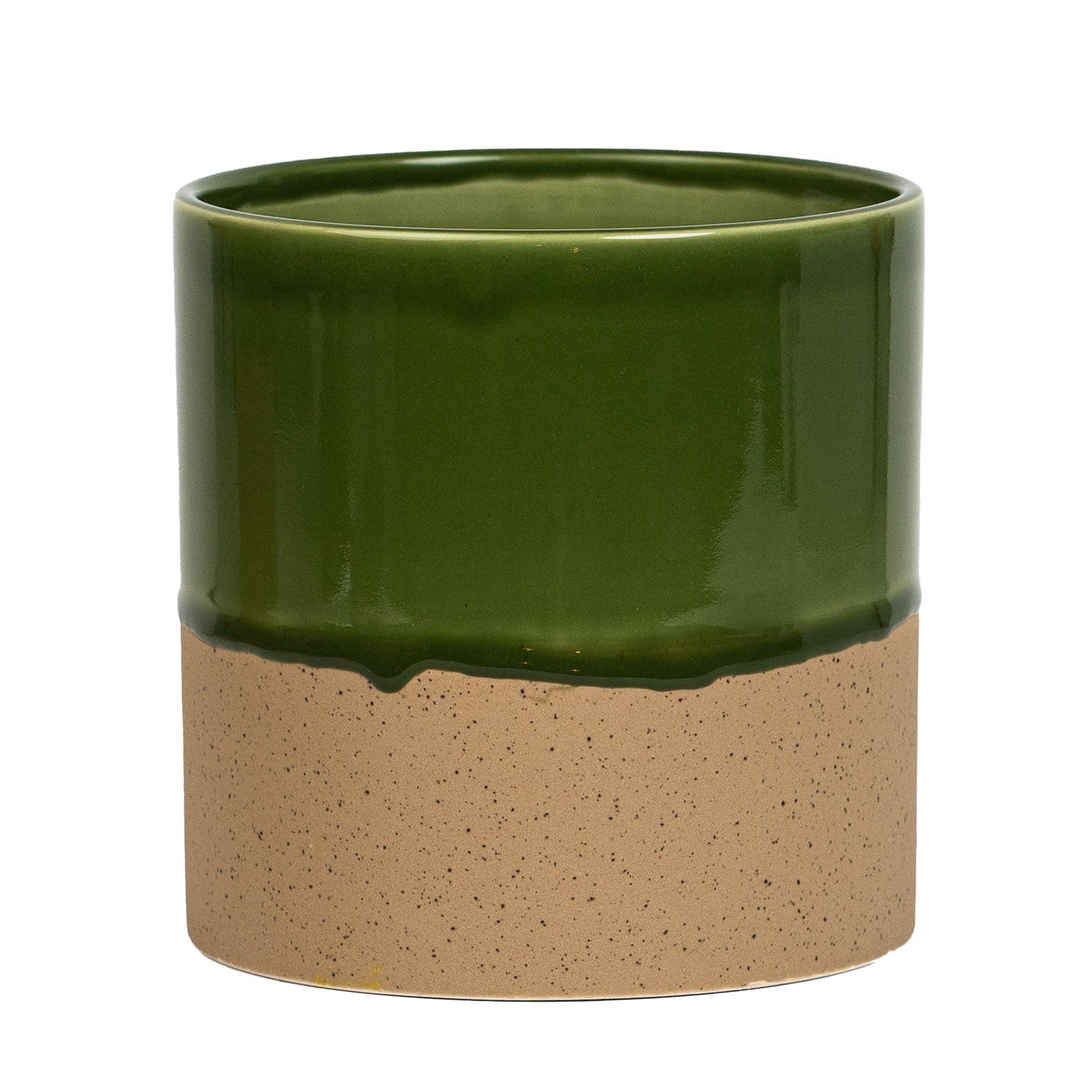 Drip Ceramic Planter Large - Rich Green