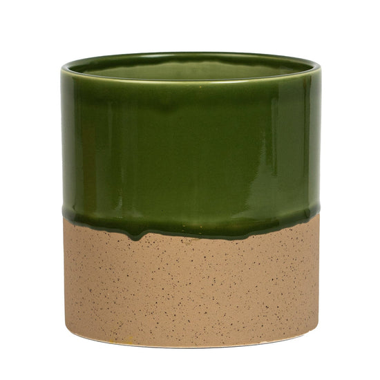 Drip Ceramic Planter Large - Rich Green
