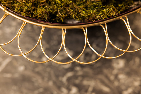 Wire basket Planter | Aubergine & Gold