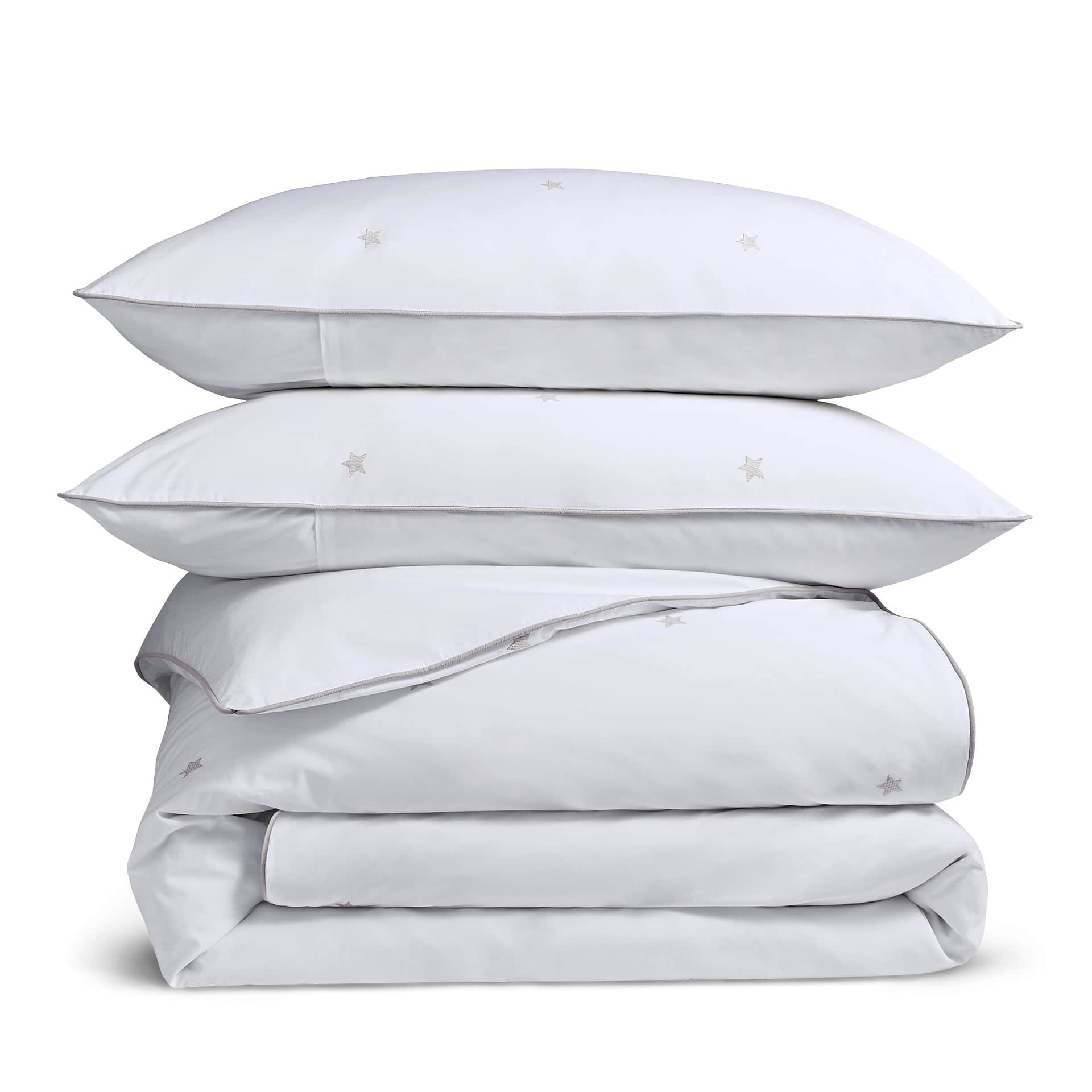 Luxury Organic Cotton Pebble Grey Amongst The Stars Bedding Set
