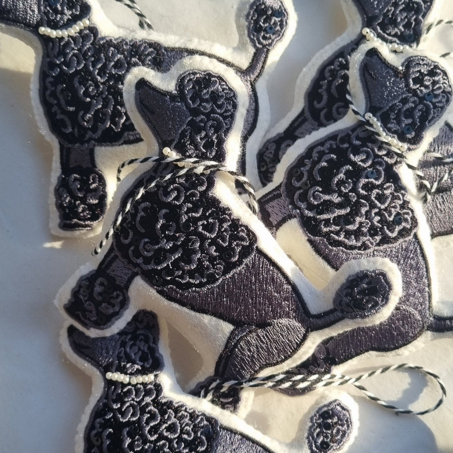 Poodle Embroidered Christmas Ornament