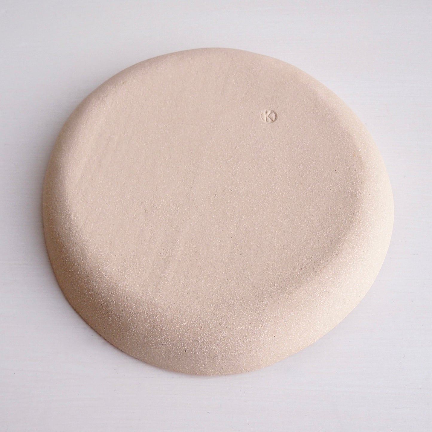 Handmade Teal and White Pottery Plate