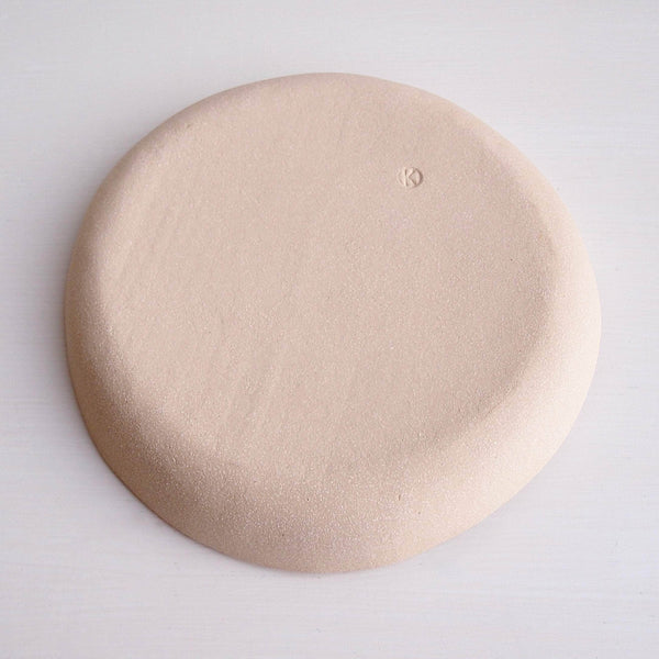 Handmade Teal and White Pottery Plate