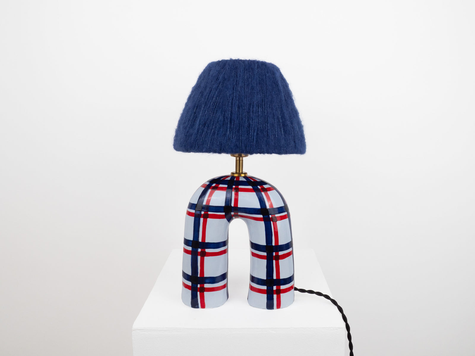 'You' Table Lamp - Blue Gingham