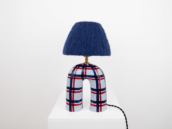 'You' Table Lamp - Blue Gingham