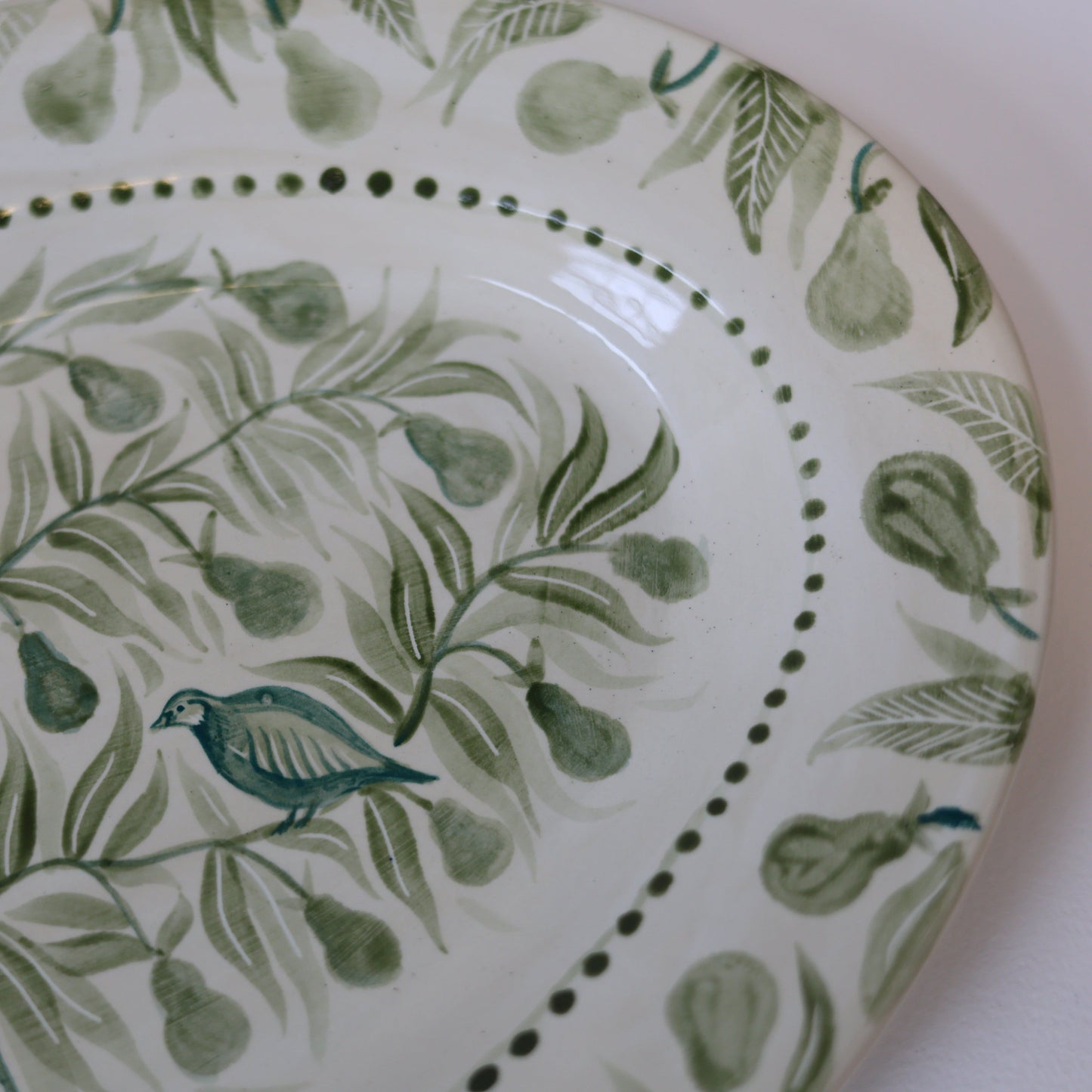 Partridge in a Pear Tree Hand Painted Platter 02