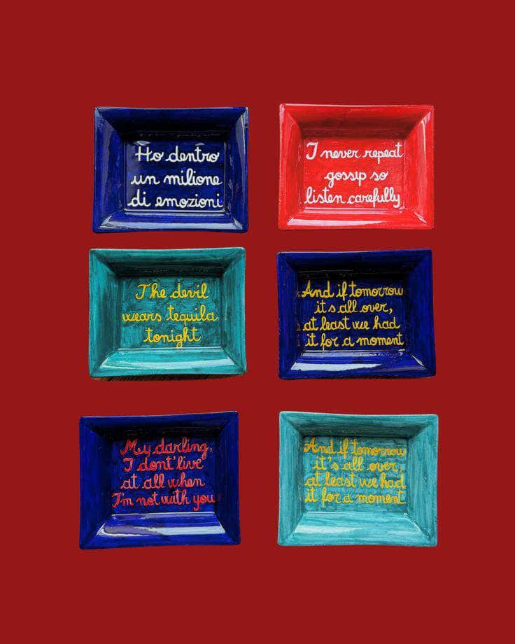 Sveva's Home Ceramic Ashtray "The devil wears tequila tonight"