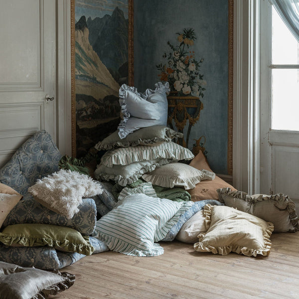 Ruffle Silk Cushion Gold
