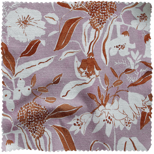 Printed Night Garden Fabric - Lavender
