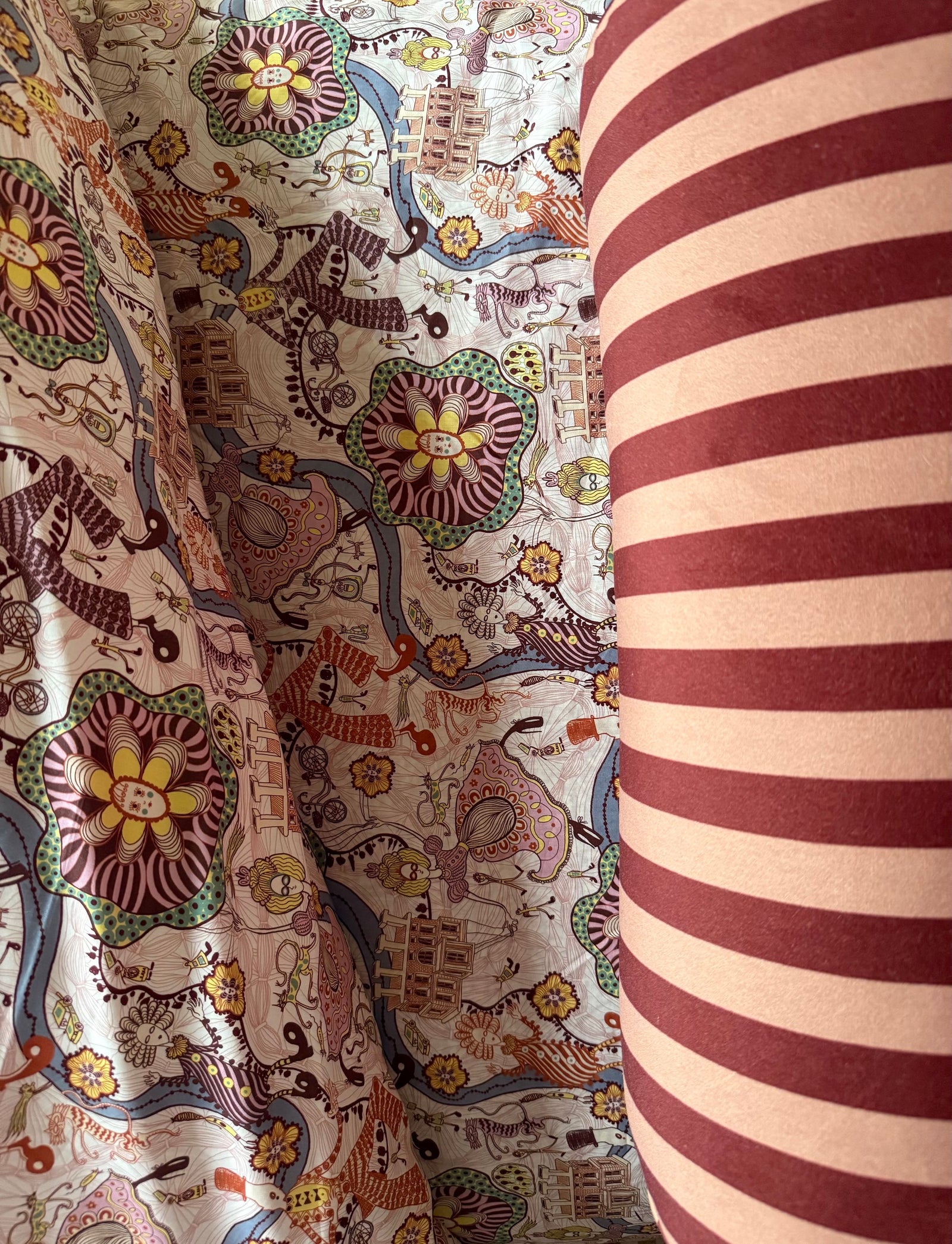 Velvet Bolster Cushion in Bougie