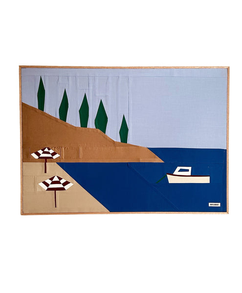 Seascape Hand Framed Original Quilted Artwork