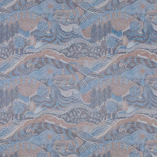 The Plough Wallpaper in Blue and Grey
