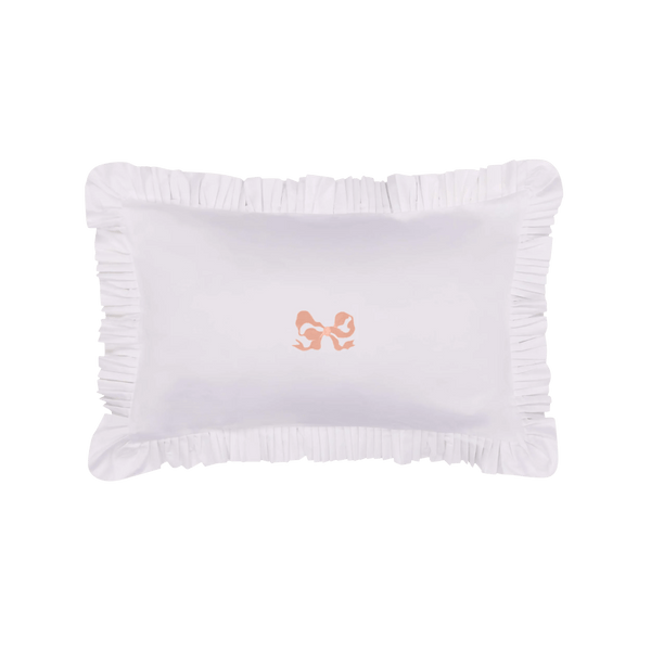 Arabella Bow Ruffle Frill Pillow Case Pair