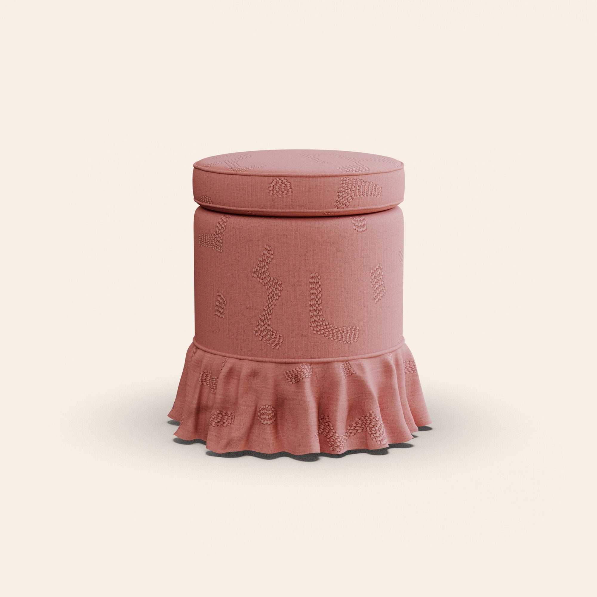 Aurora Footstool, Raphia, Clay